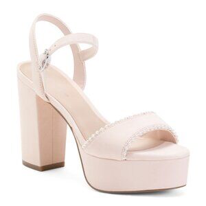 STUART WEITZMAN Suede Dancer Pearl Platform Sandals